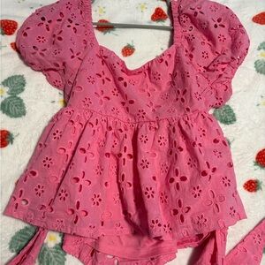 Marshalls Pink Eyelet Blouse
